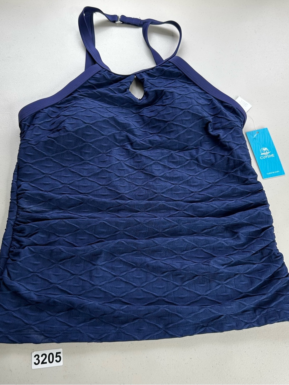 Cupshe Tankini Top Medium Blue Tummy Control New